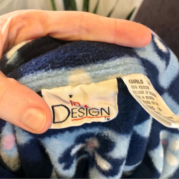 Vintage Y2K Retro Floral Print 3/4 Zip Fleece Pullover Jacket Sweatshirt - Picture 13 of 14